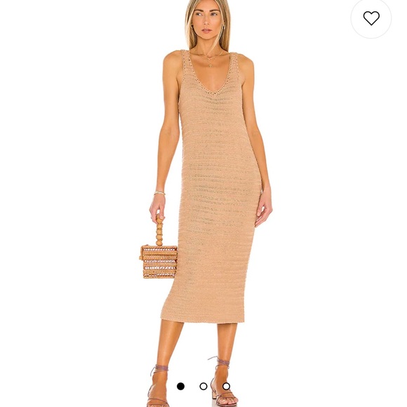 house of harlow 1960 crochet dress House Of Harlow 1960 X Aylah Crochet Dress In Tan - Almond